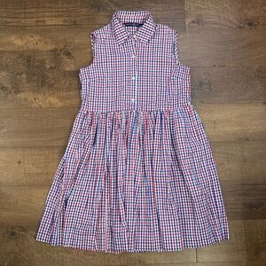 Duffield Lane Red White & Blue Gingham Sleeveless Dress Mini Women’s S